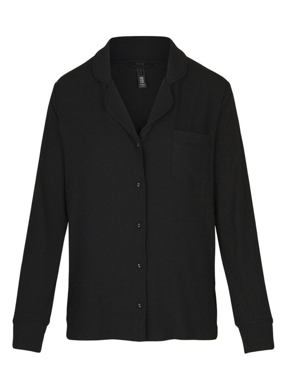 SKIMS Black Long-Sleeve Button Pajama Top